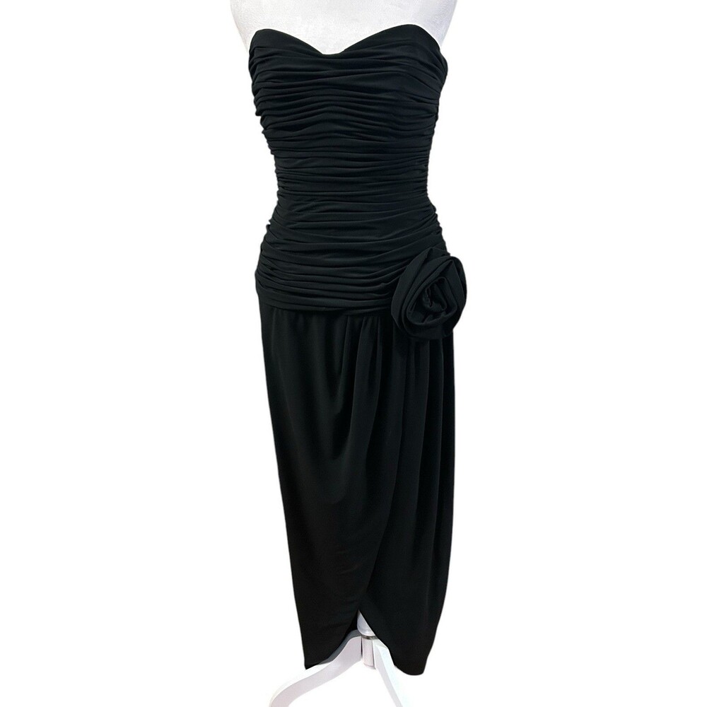 Julie Duroche For After‎ Five Vintage Strapless Gown Ruched Bodice Sz 10
